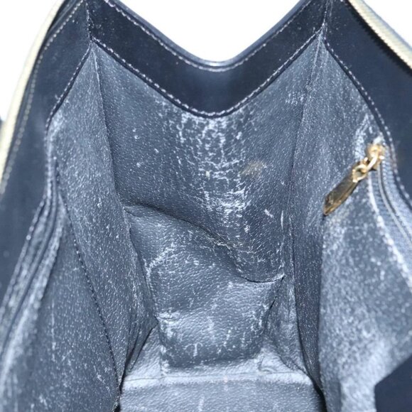 CELINE Macadam Canvas Hand Bag PVC Black Auth 90827 - Picture 12 of 16